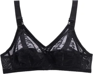 No Underwire Bra for Women Lightweight Mesh Lace Push Up Adjustable Straps Bra Comfort Breathable Everyday Bralette