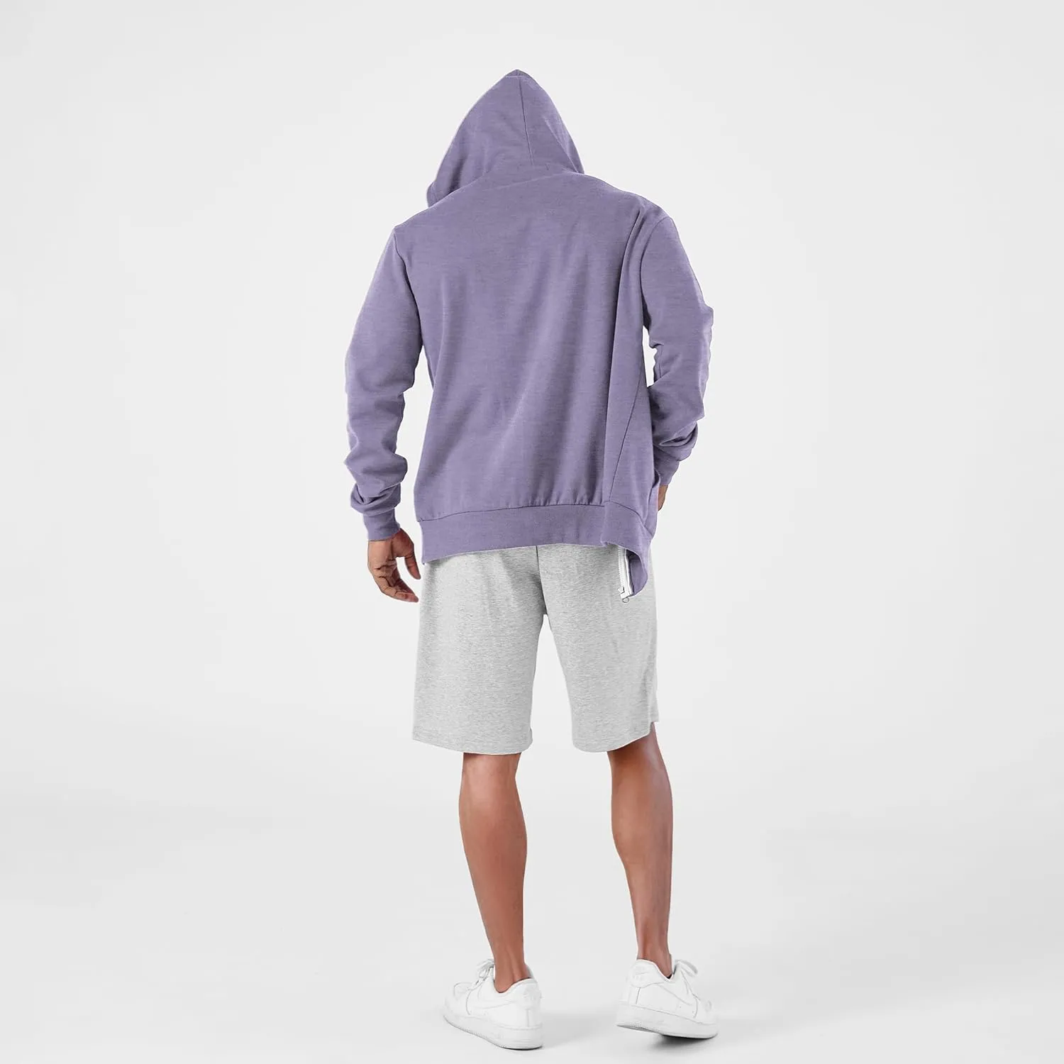 Ohoo Men's Zip Up Hoodie Lightweight Sweatshirt Full Zip Hooded Jacket