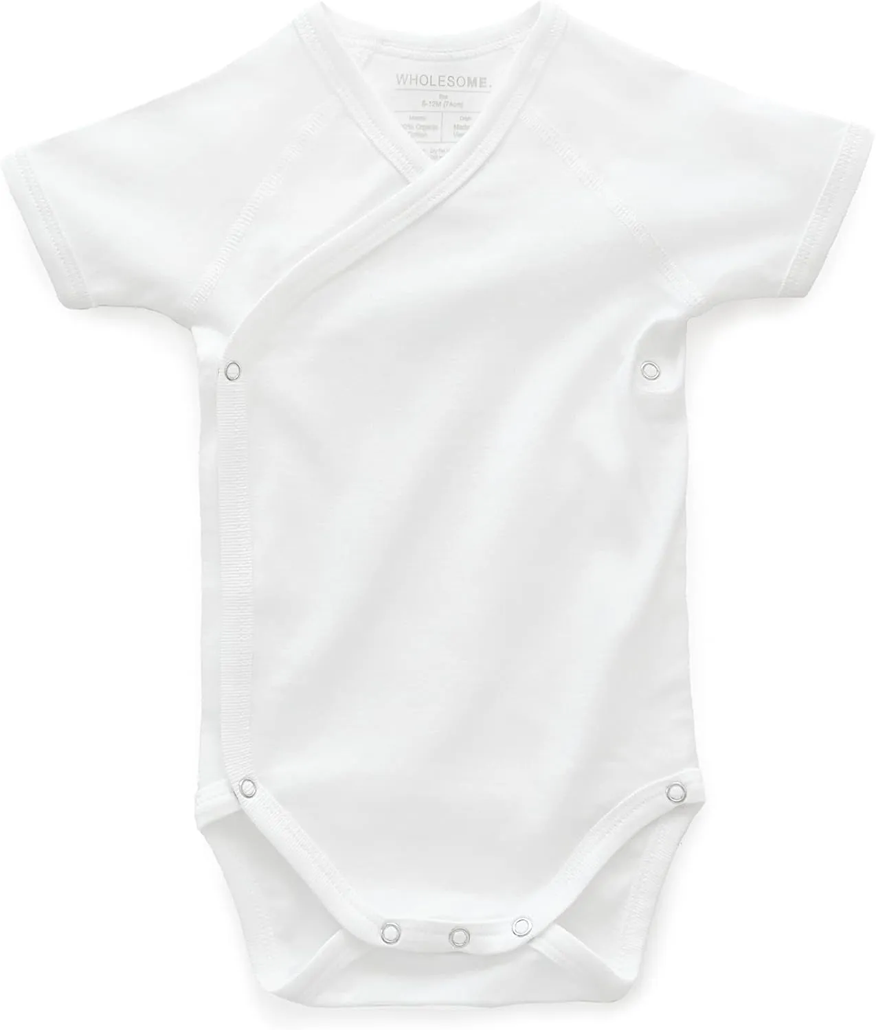 Organic Cotton Baby Girl Clothes & Baby Boy Clothes Kimono Onesie, Off-White Short Sleeve Bodysuit, Premium Fabric