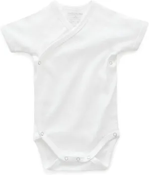 Organic Cotton Baby Girl Clothes & Baby Boy Clothes Kimono Onesie, Off-White Short Sleeve Bodysuit, Premium Fabric