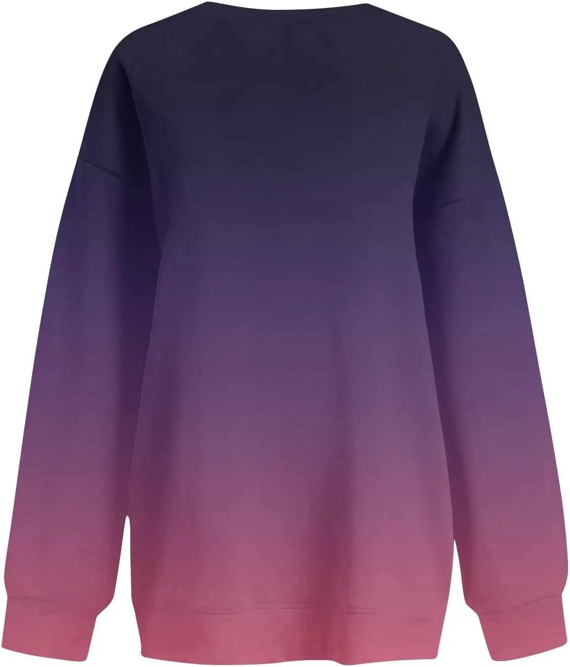 Oversized Sweatshirt for Women Gradient Color Tie-Dye Print Casual Crewneck Sweater Tops Loose Fit Long Sleeve Clothes