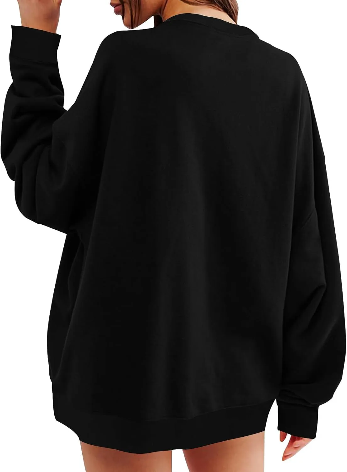 Oversized Sweatshirt for Women Long Sleeve 2024 Fashion Fall Pullover Top Fleece Tunics Sweaters Solid Colour Top