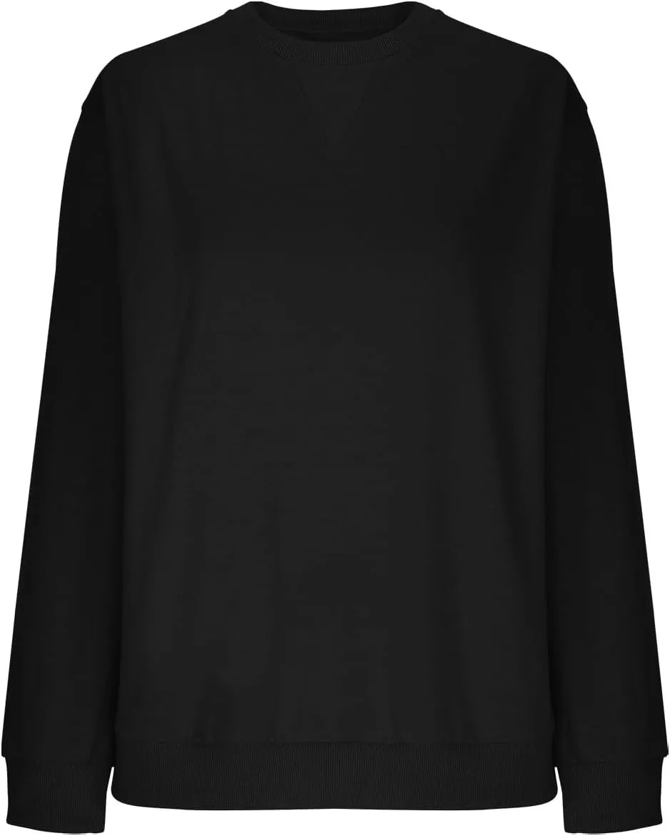 Oversized Sweatshirt for Women Long Sleeve 2024 Fashion Fall Pullover Top Fleece Tunics Sweaters Solid Colour Top