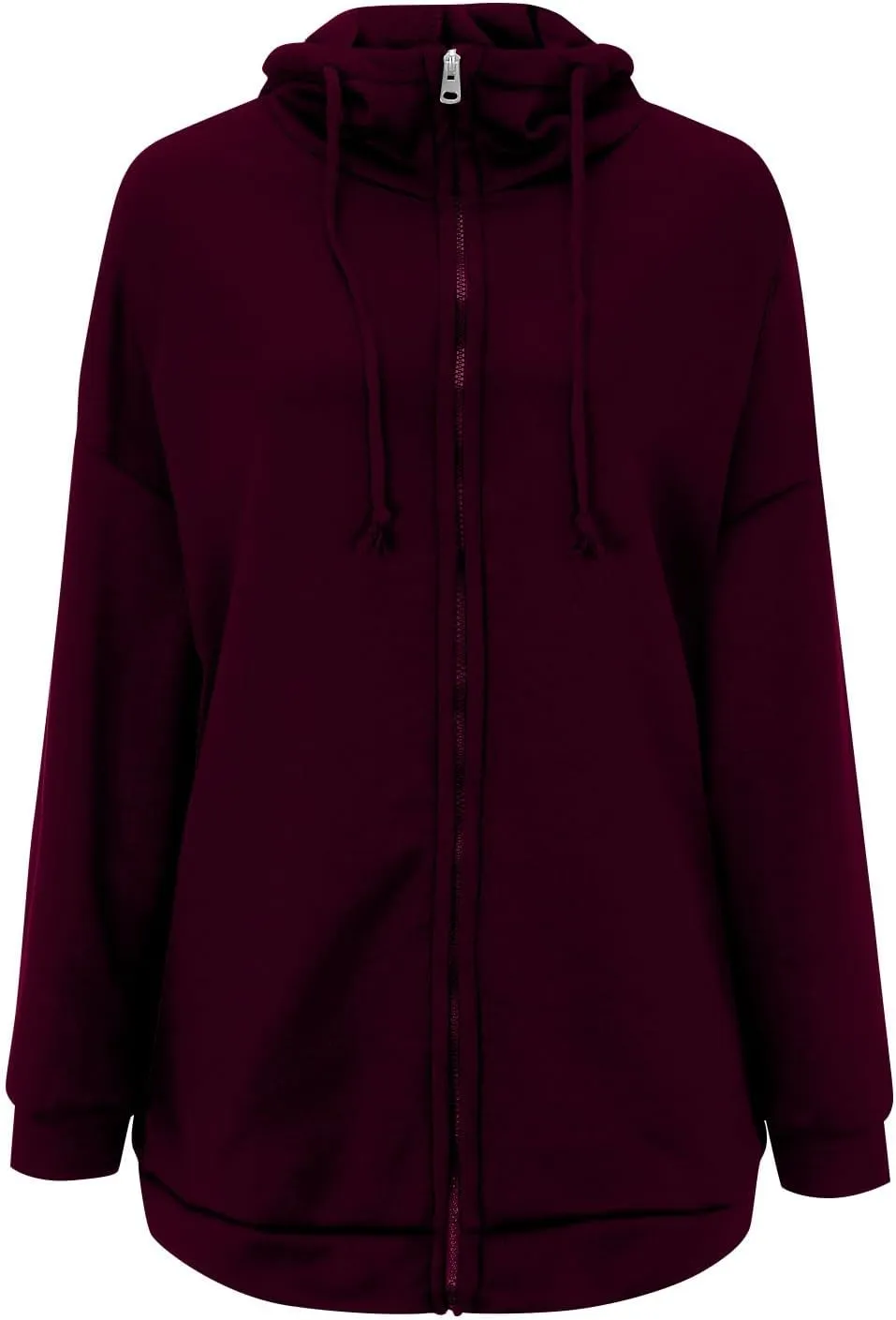 Oversized Zip Up Hoodies for Women Plus Size Long Sleeve Hooded Sweatshirt Casual Fall Long Fleece Jacket with Pockets