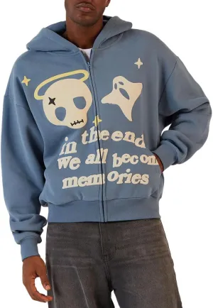 PacSun Men's In The End Puff Graphic Zip Up Hoodie