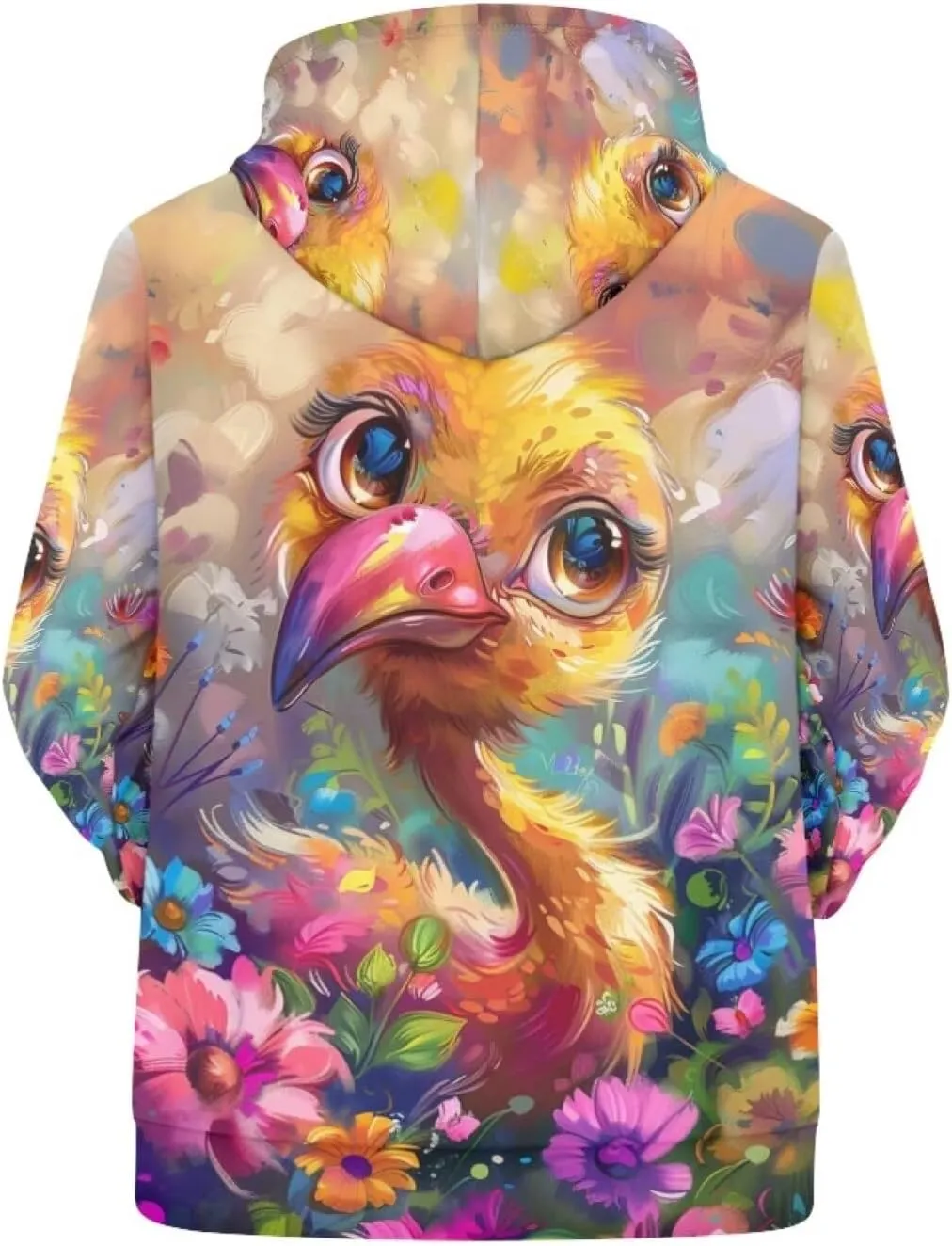 PinUp Angel Women Pullover Hoodie Artistic Animal Oil Painting Graphic Sweatshirt Teen Girls Streetwear with Pockets