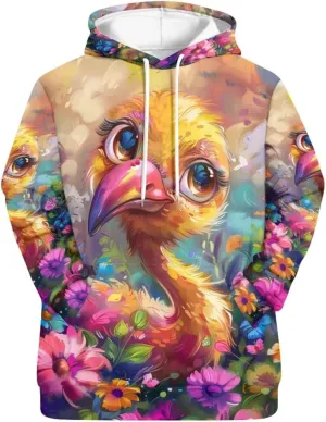 PinUp Angel Women Pullover Hoodie Artistic Animal Oil Painting Graphic Sweatshirt Teen Girls Streetwear with Pockets