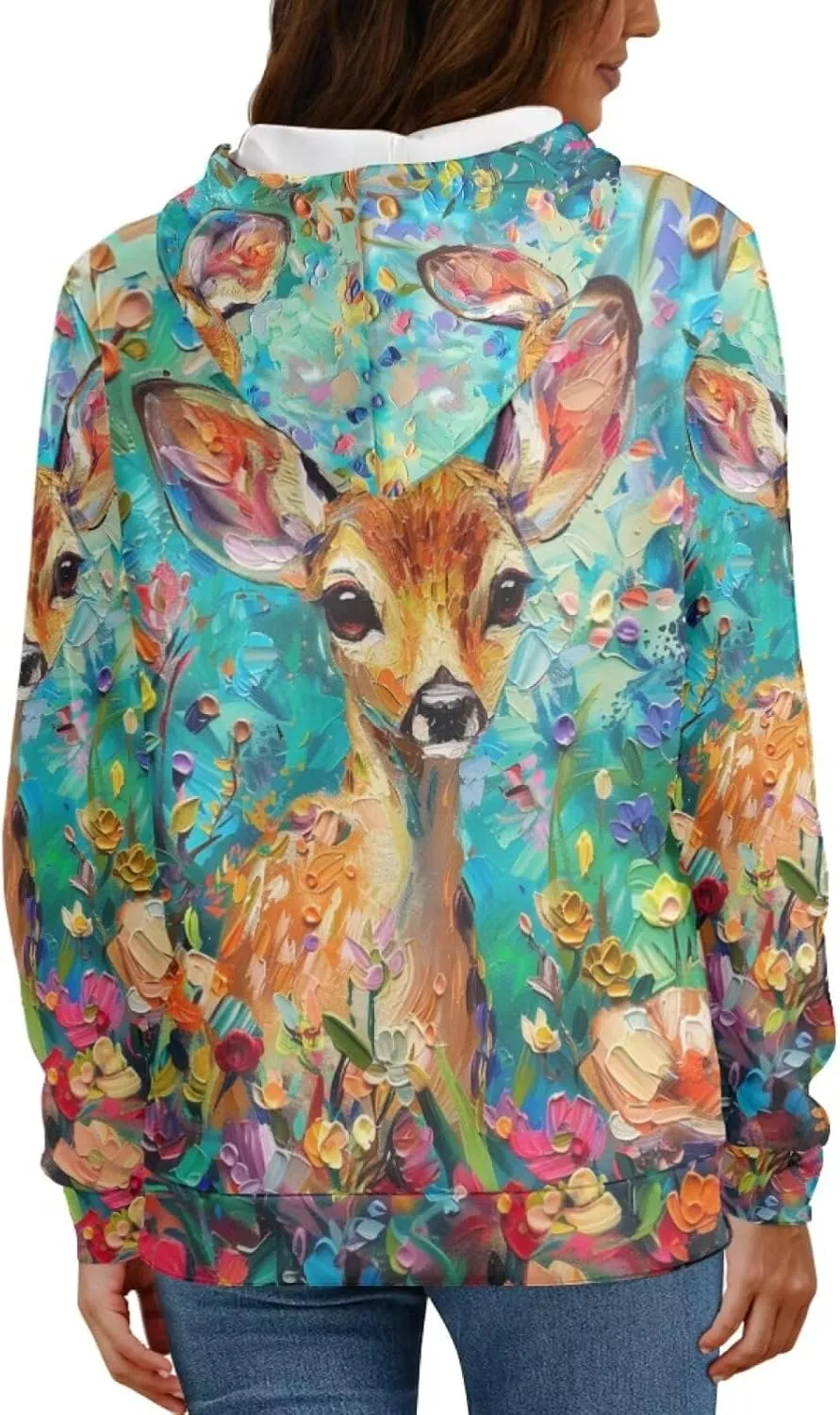 PinUp Angel Women Pullover Hoodie Cute Oil Painting Graphic Clothes Oversized Sweatshirt Jacket Streetwear Tops