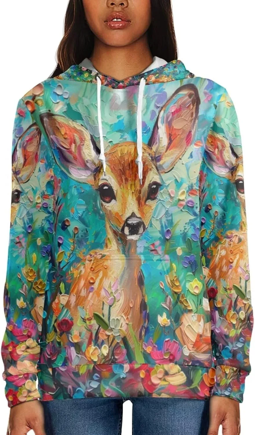PinUp Angel Women Pullover Hoodie Cute Oil Painting Graphic Clothes Oversized Sweatshirt Jacket Streetwear Tops