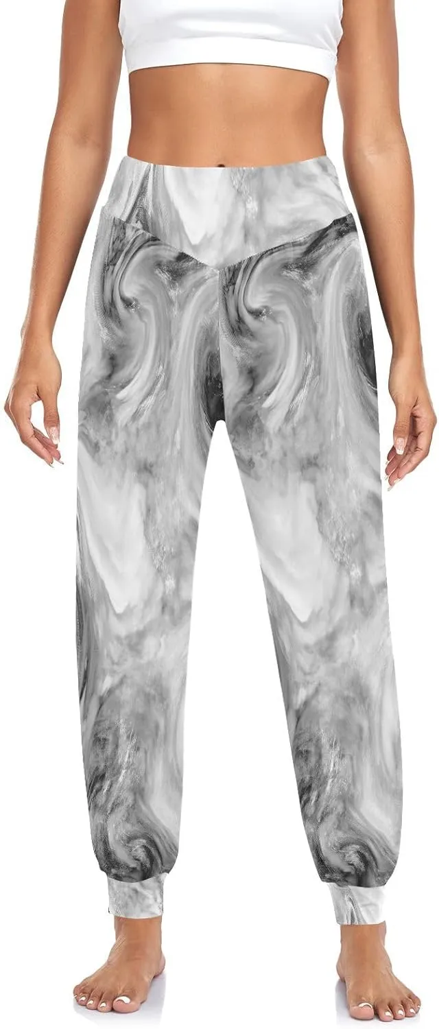 Poeticcity Women Thin Trousers Lounge Harem Sweatpants Yoga Leggings Dance Pants(S-2XL)