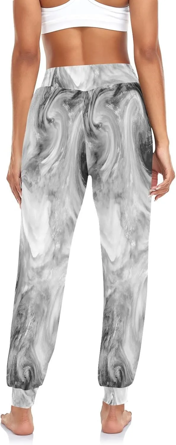 Poeticcity Women Thin Trousers Lounge Harem Sweatpants Yoga Leggings Dance Pants(S-2XL)