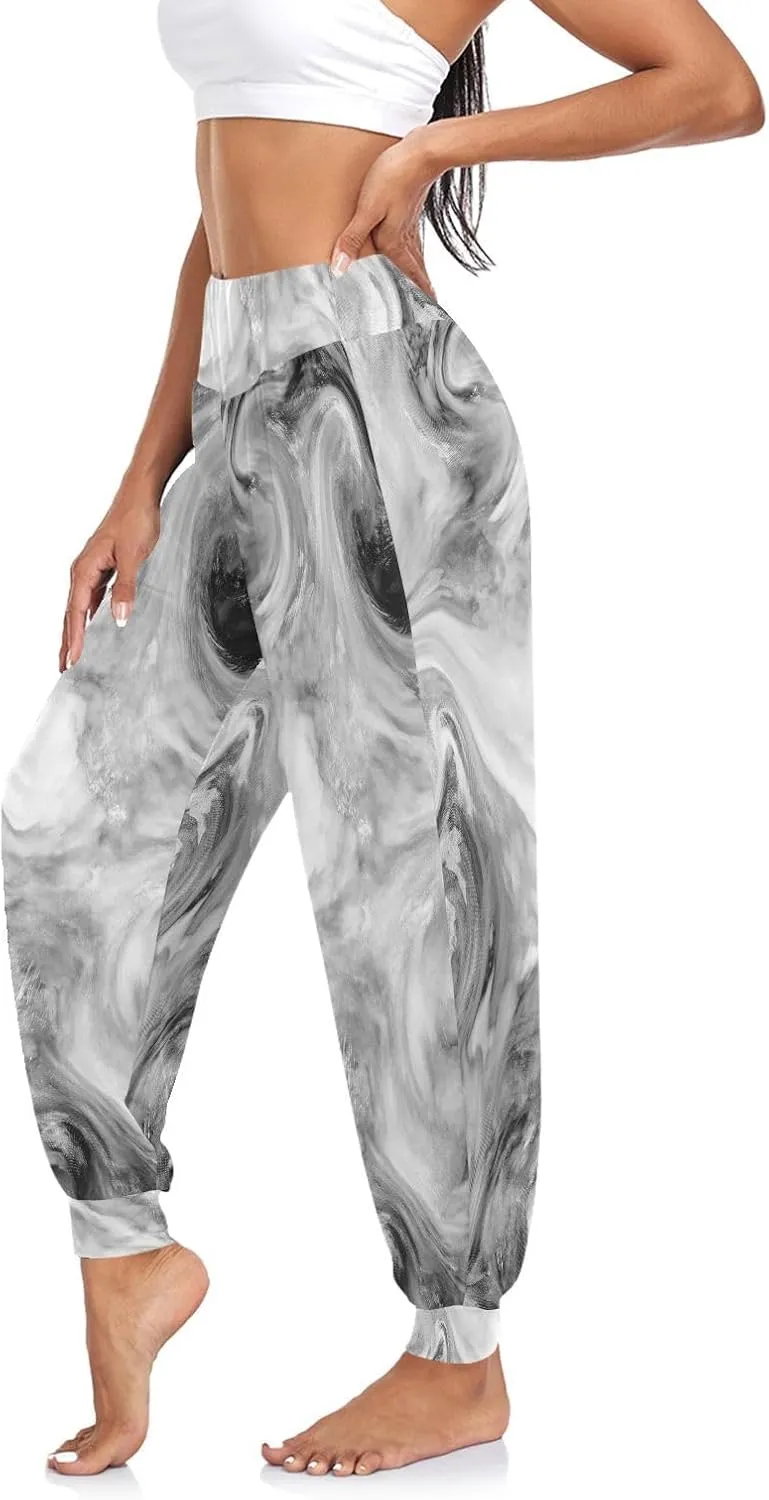 Poeticcity Women Thin Trousers Lounge Harem Sweatpants Yoga Leggings Dance Pants(S-2XL)