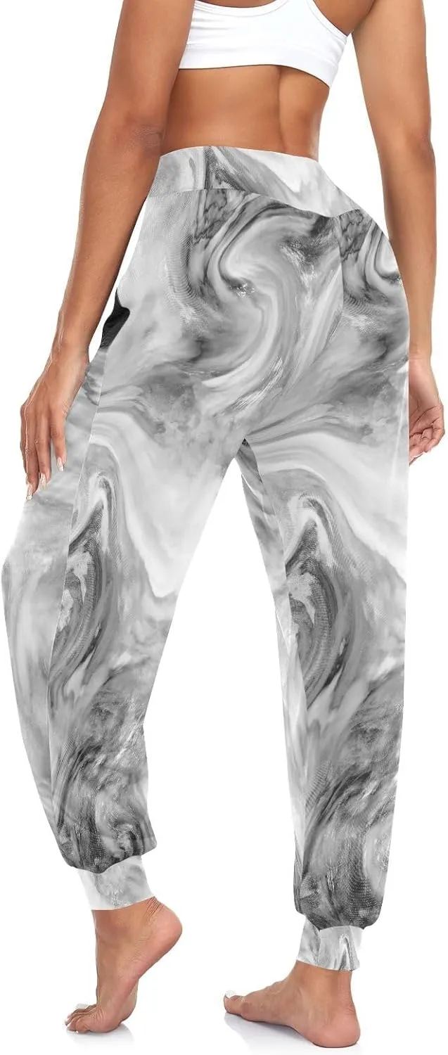 Poeticcity Women Thin Trousers Lounge Harem Sweatpants Yoga Leggings Dance Pants(S-2XL)