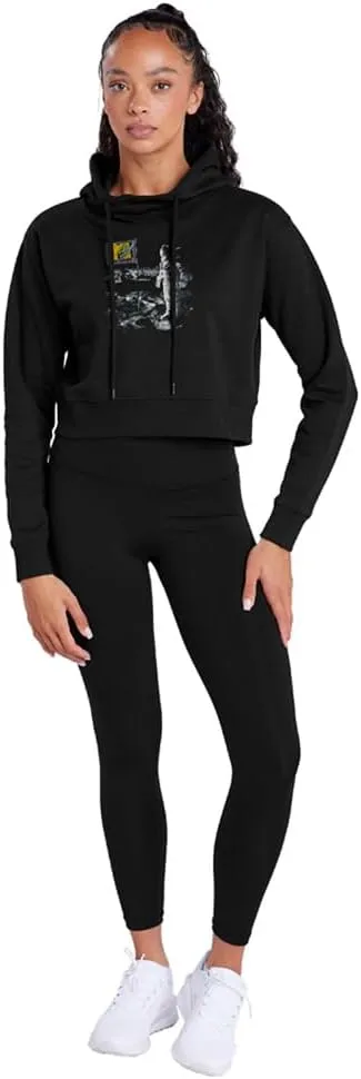 Popfunk Moon Walk Women's Cropped Hoodie Pullover Sweatshirt