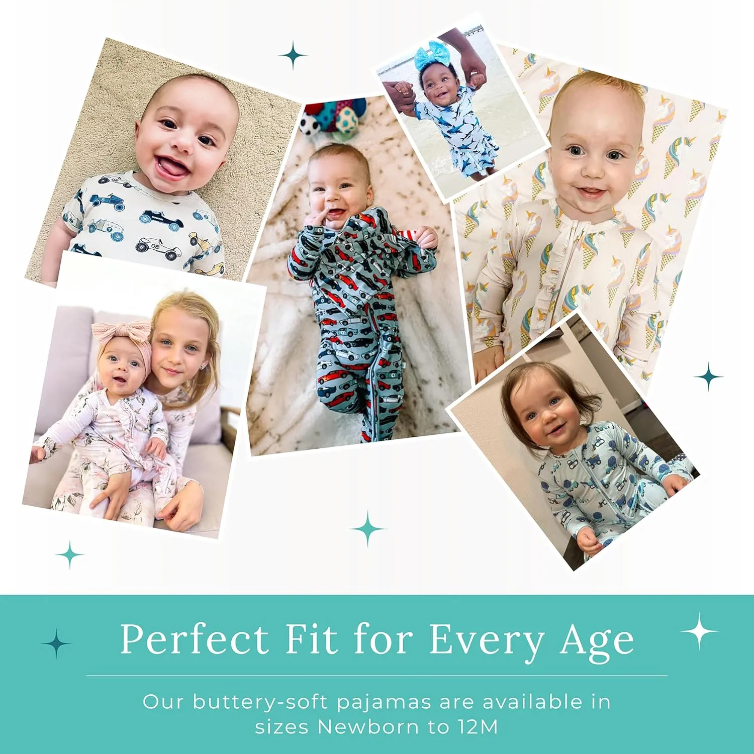 Posh Peanut Footie Pajamas for Baby Girls – Sleepers in Viscose from Bamboo with 2-Way Zipper & Ruffle Trim