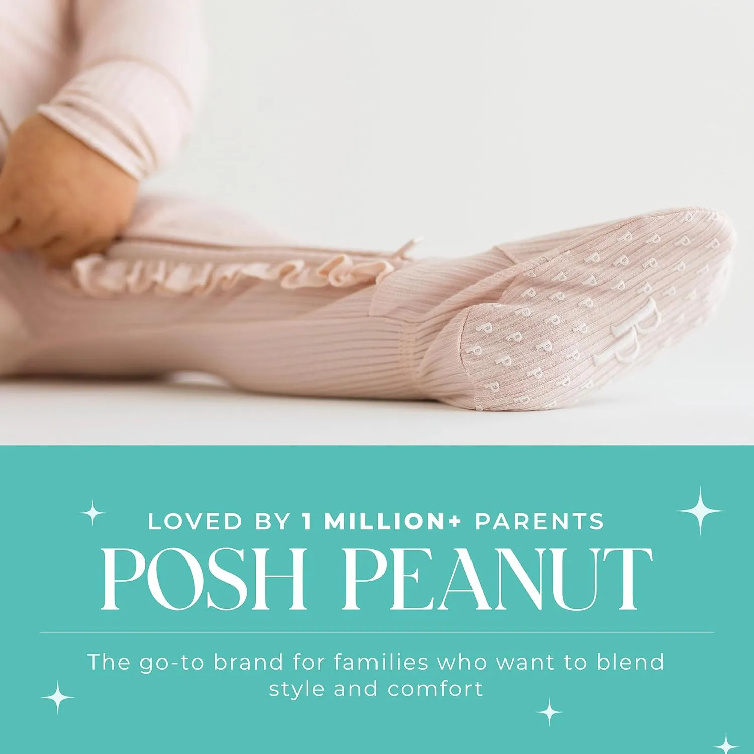 Posh Peanut Footie Pajamas for Baby Girls – Sleepers in Viscose from Bamboo with 2-Way Zipper & Ruffle Trim