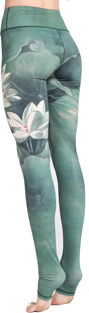 Printed Women Yoga Leggings High Waist Tummy Control Over The Heel Yoga Pants