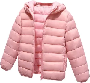 Puffer Jacket for Kids Toddler Winter Coats Lightweight Down Coat Windproof Hooded Warm Outerwear with Zipper