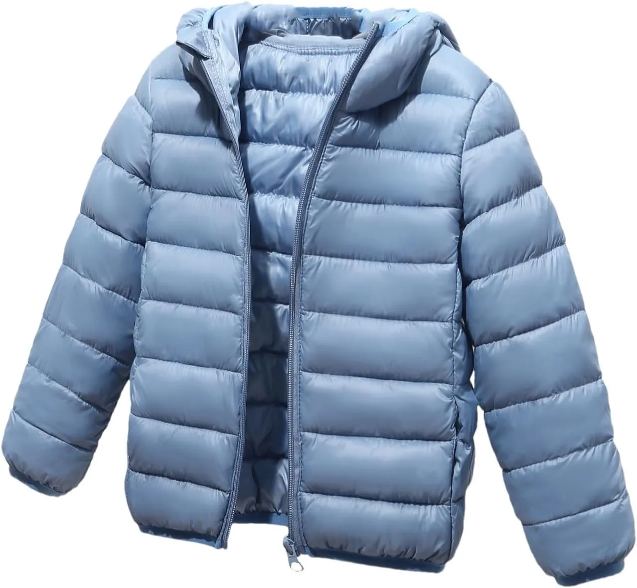 Puffer Jacket for Kids Toddler Winter Coats Lightweight Down Coat Windproof Hooded Warm Outerwear with Zipper