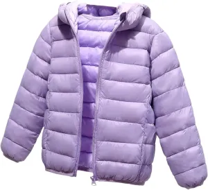 Puffer Jacket for Kids Toddler Winter Coats Lightweight Down Coat Windproof Hooded Warm Outerwear with Zipper