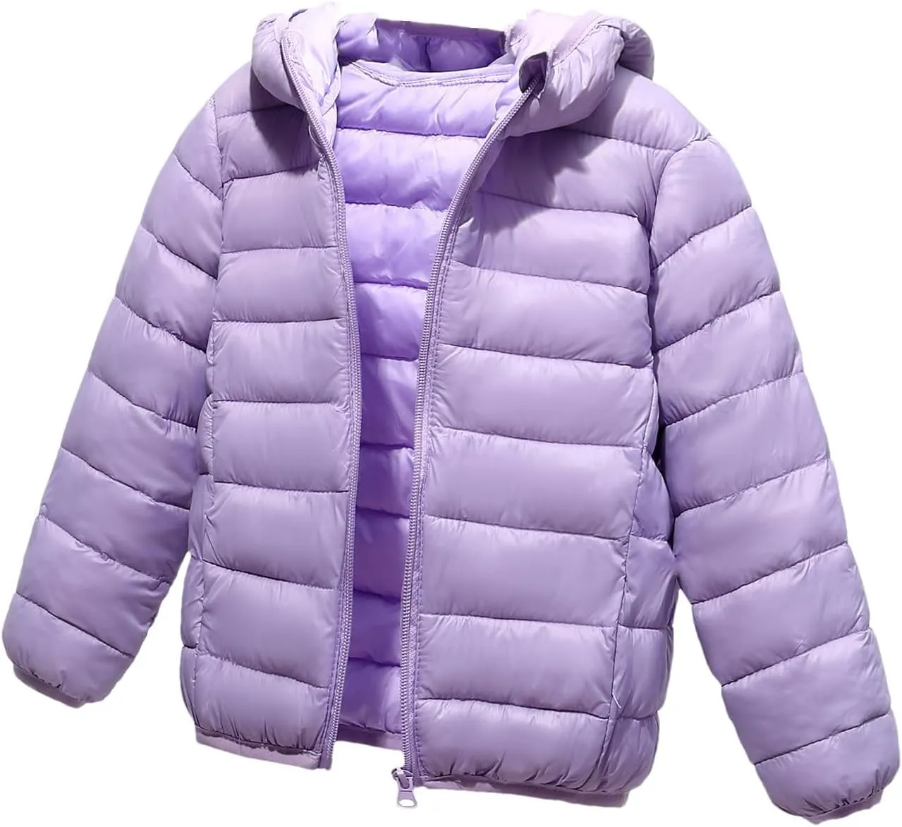 Puffer Jacket for Kids Toddler Winter Coats Lightweight Down Coat Windproof Hooded Warm Outerwear with Zipper