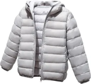 Puffer Jacket for Kids Toddler Winter Coats Lightweight Down Coat Windproof Hooded Warm Outerwear with Zipper