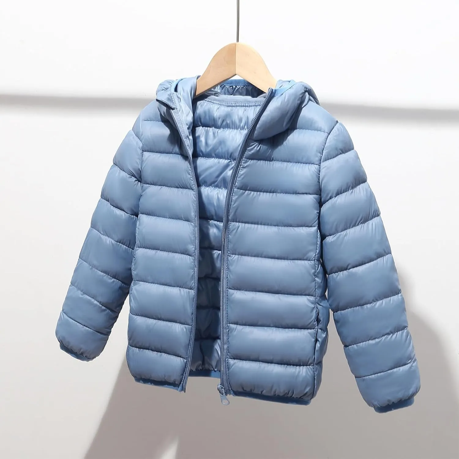 Puffer Jacket for Kids Toddler Winter Coats Lightweight Down Coat Windproof Hooded Warm Outerwear with Zipper