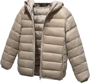 Puffer Jacket for Kids Toddler Winter Coats Lightweight Down Coat Windproof Hooded Warm Outerwear with Zipper