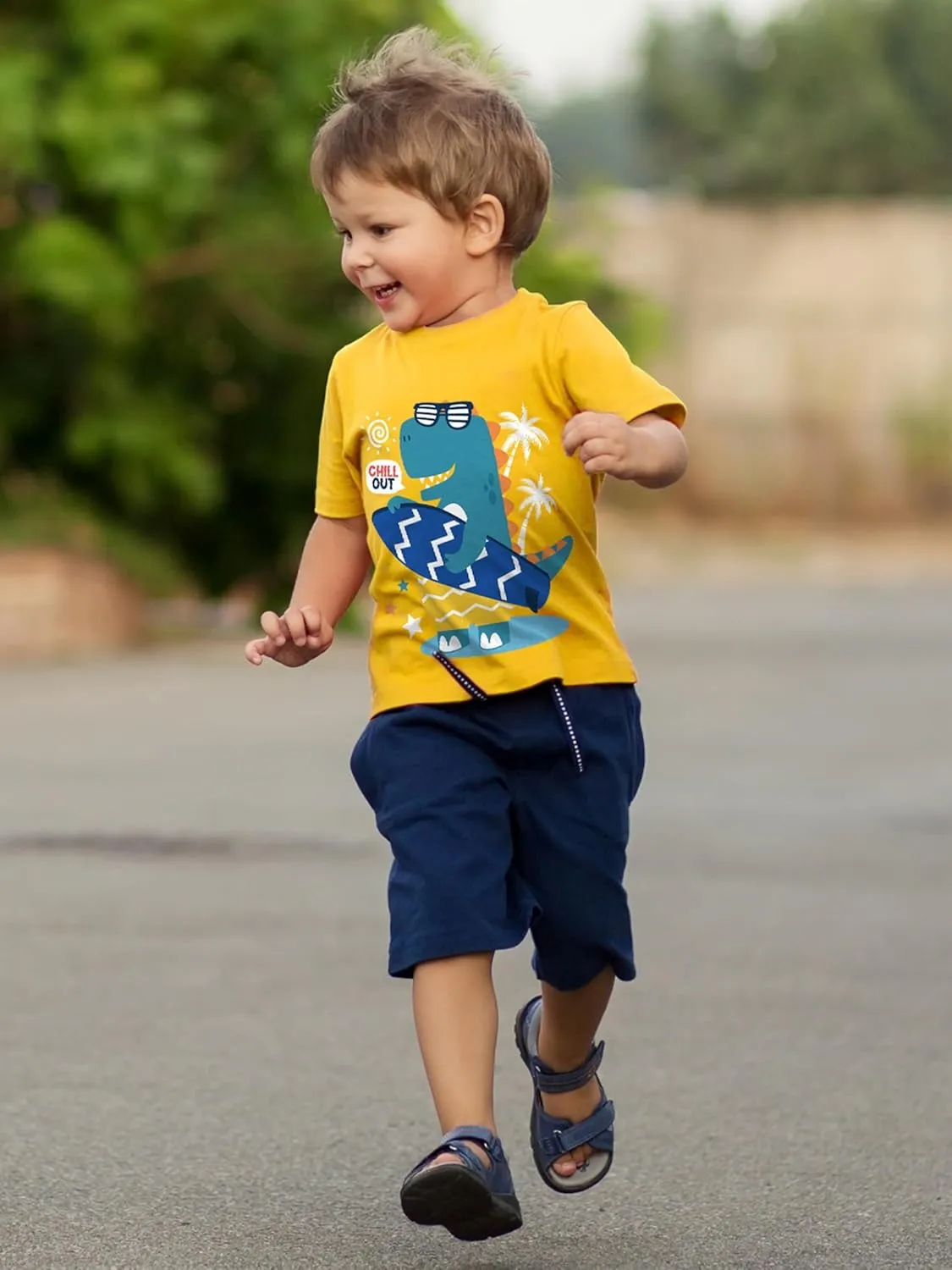 QWE Toddler Boys Short Sleeve Shirts 4-Pack Cotton Summer T-Shirts Cartoon Graphic Tops Tees 18 Months to 5T