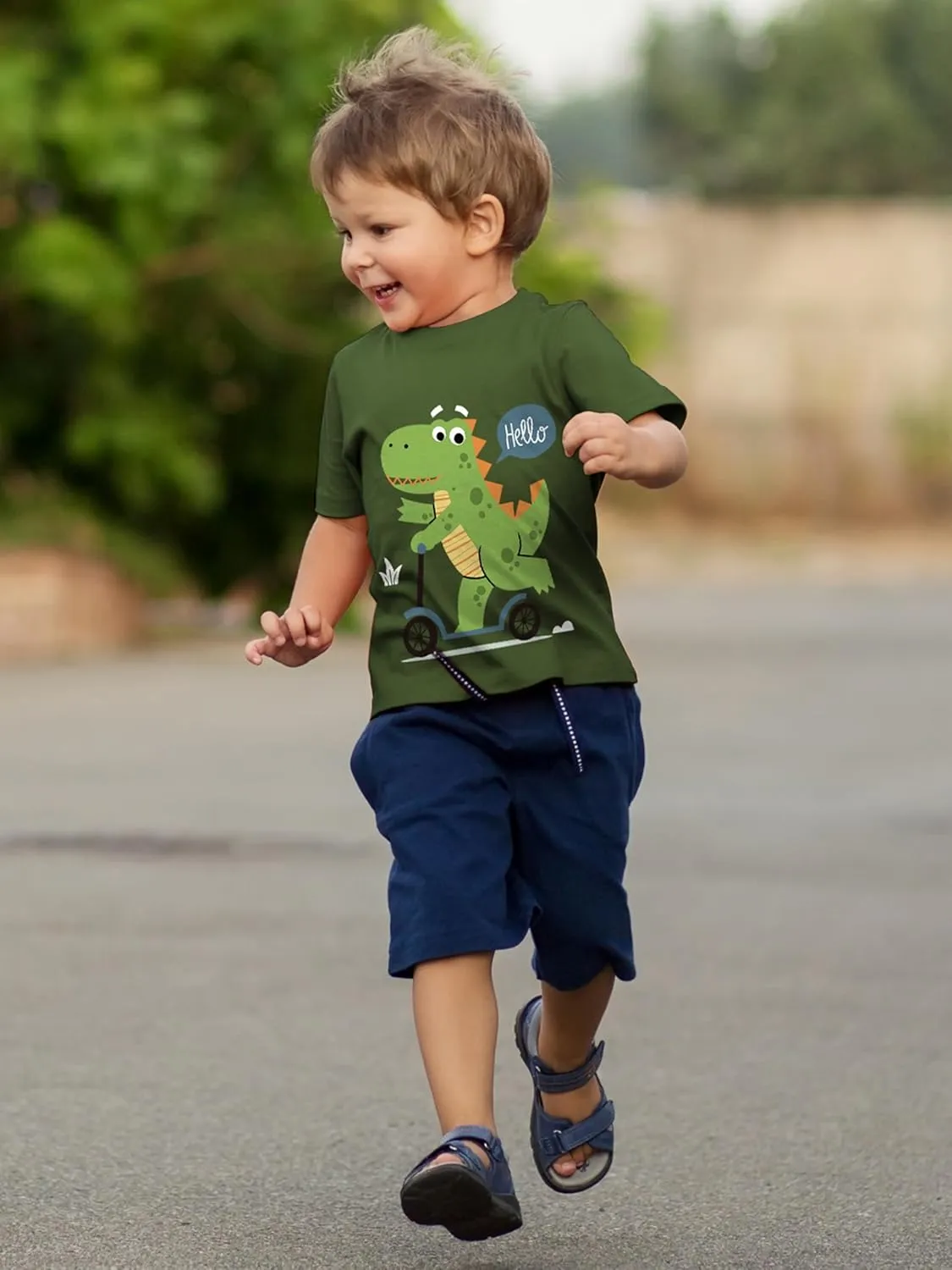QWE Toddler Boys Short Sleeve Shirts 4-Pack Cotton Summer T-Shirts Cartoon Graphic Tops Tees 18 Months to 5T