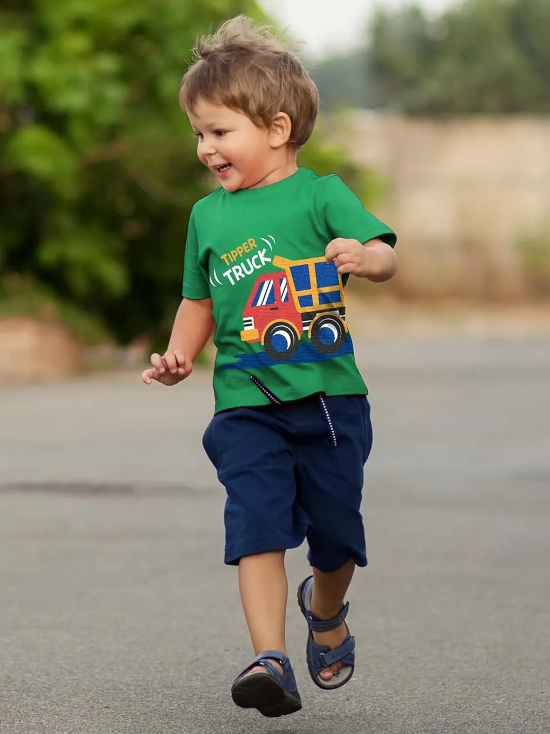 QWE Toddler Boys Short Sleeve Shirts 4-Pack Cotton Summer T-Shirts Cartoon Graphic Tops Tees 18 Months to 5T