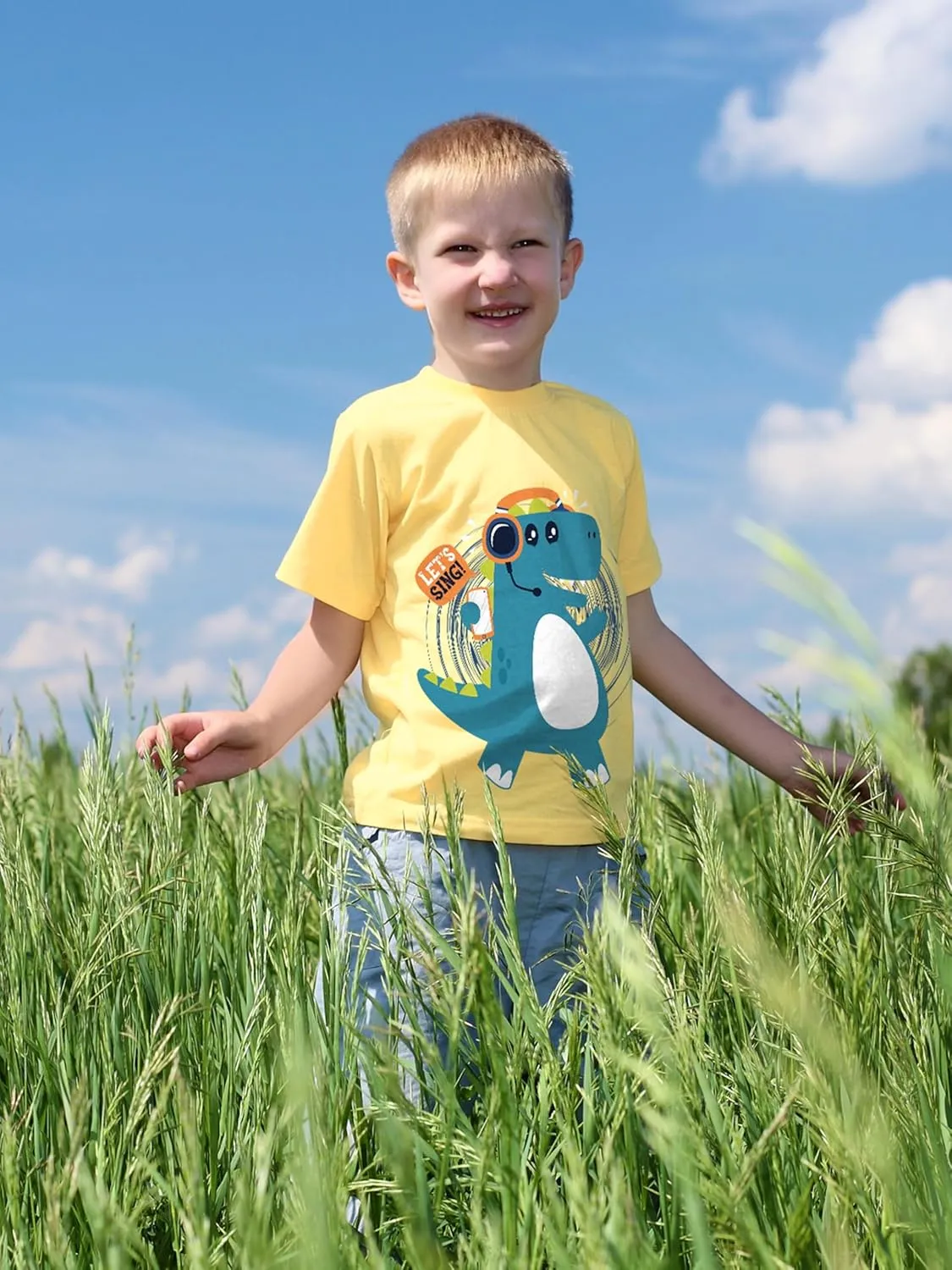 QWE Toddler Boys Short Sleeve Shirts 4-Pack Cotton Summer T-Shirts Cartoon Graphic Tops Tees 18 Months to 5T