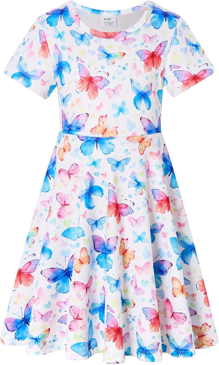 RAISEVERN Toddler Girls Dresses Short Sleeve Casual Midi Sundress 4-9T
