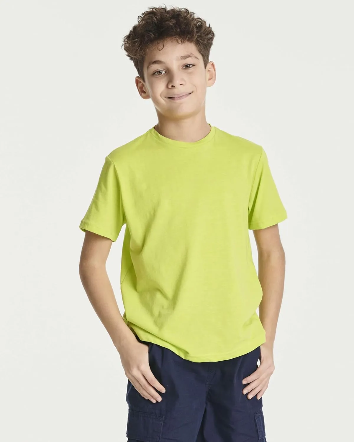 Real Essentials 5 Pack: Boys' Cotton Short Sleeve Crew Neck T-Shirts Outdoor (Ages 4-18)
