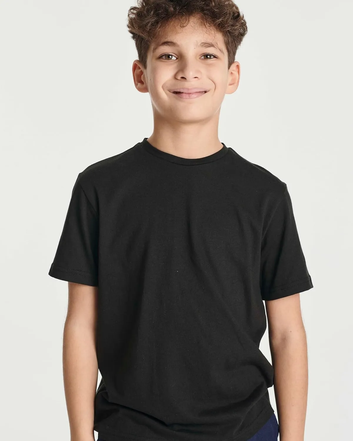 Real Essentials 5 Pack: Boys' Cotton Short Sleeve Crew Neck T-Shirts Outdoor (Ages 4-18)