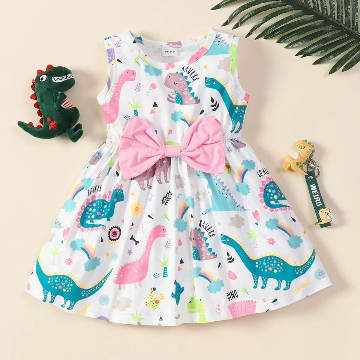 RETSUGO Little Girl A-Line Dresses Bowknot Dress for Baby Girls Casual Toddler Girl Dresses for Party Girl Dress 1-8 Years