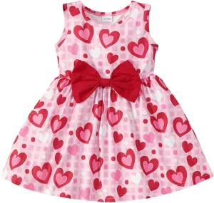 RETSUGO Little Girl A-Line Dresses Bowknot Dress for Baby Girls Casual Toddler Girl Dresses for Party Girl Dress 1-8 Years