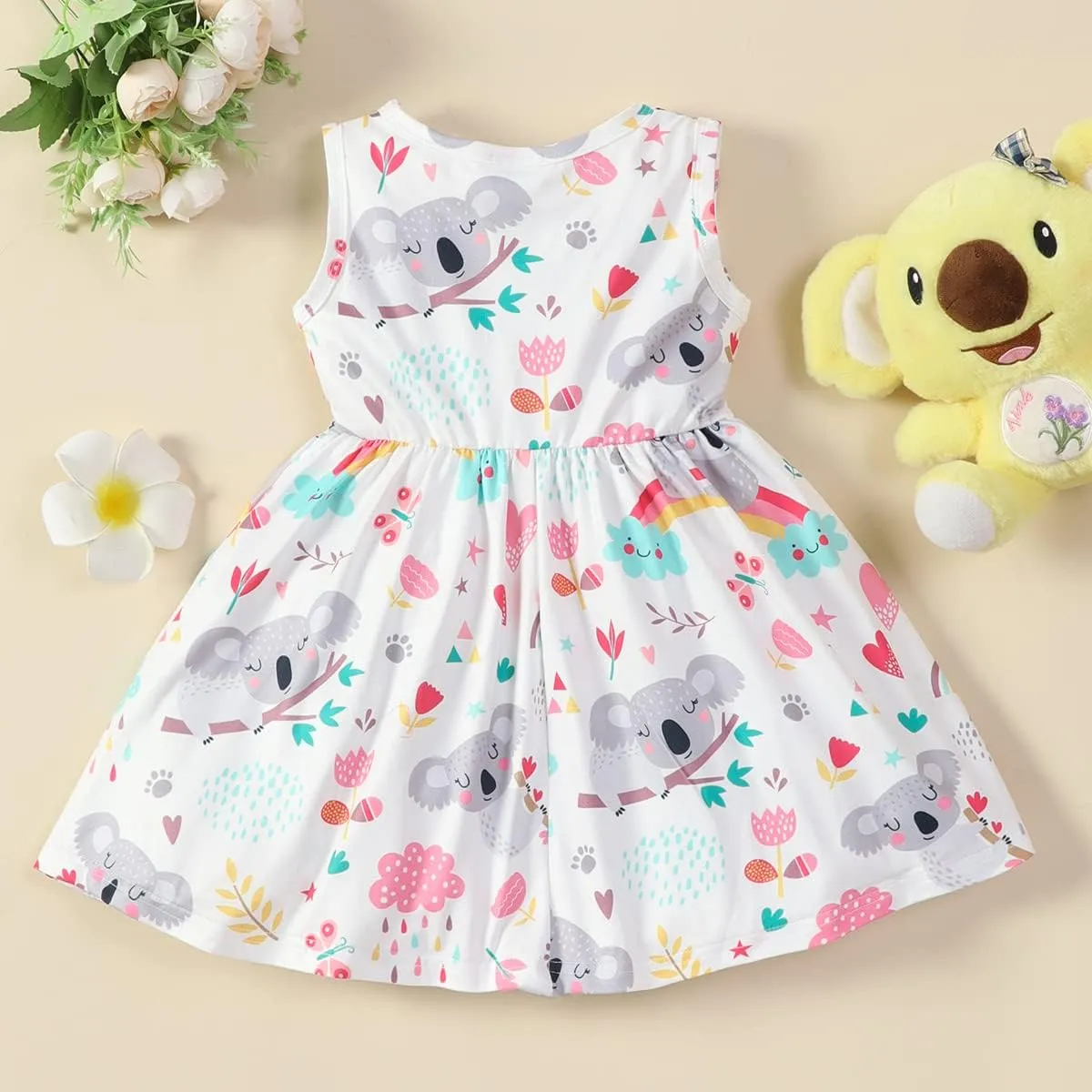 RETSUGO Little Girl A-Line Dresses Bowknot Dress for Baby Girls Casual Toddler Girl Dresses for Party Girl Dress 1-8 Years