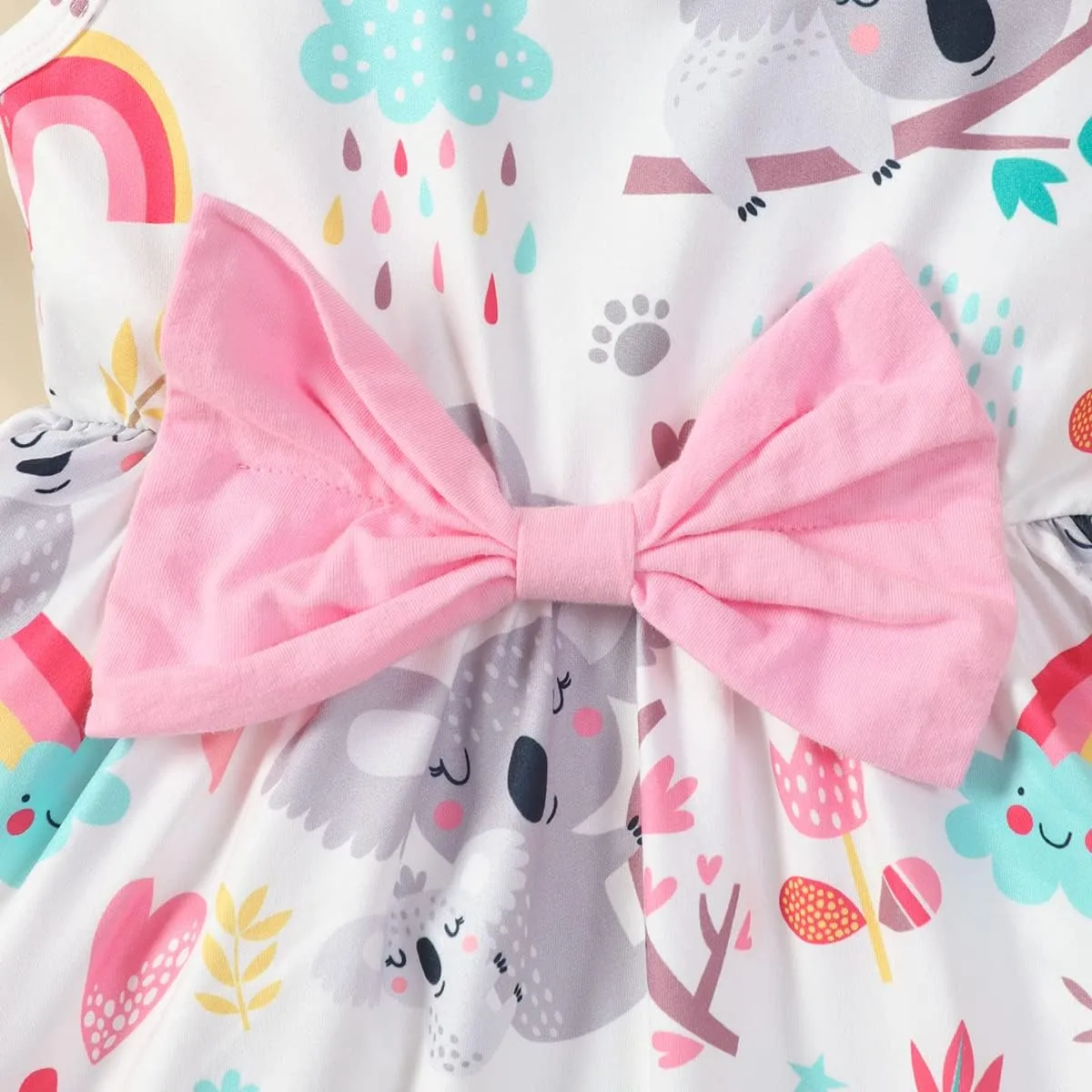 RETSUGO Little Girl A-Line Dresses Bowknot Dress for Baby Girls Casual Toddler Girl Dresses for Party Girl Dress 1-8 Years