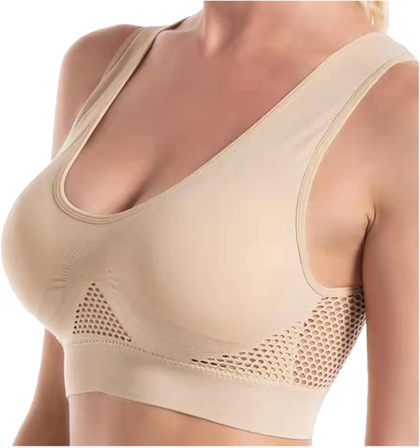 Seamless 3 Pack Yoga Bra for Women Wirefree Full Coverage Sports Bras Breathable Medium Support Gym Bralettes