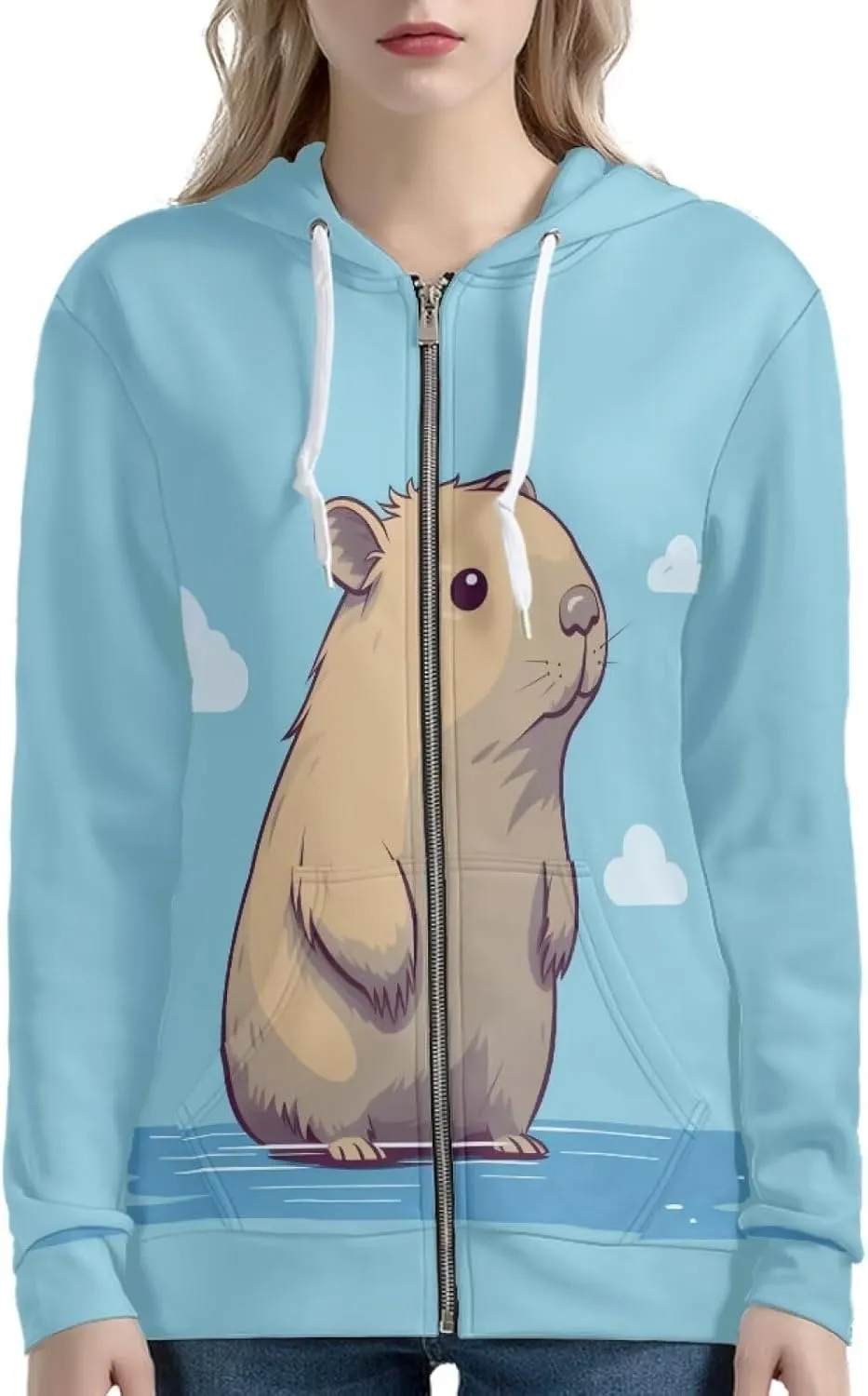 Showudesigns XS-5XL Zip Up Hoodie for Women Sweatshirt Pullover