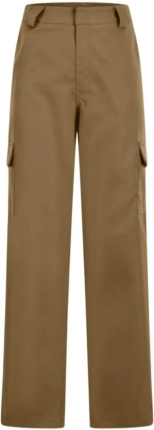Sinzelimin Cargo Pants for Womens Fashion Multi-Pockets Mid-Rise Straight Leg Work Trousers Dressy Casual Pant Sweatpant