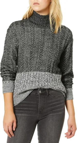 Splendid Women's Crewneck Cable Knit Pullover Sweater Sweatshirt