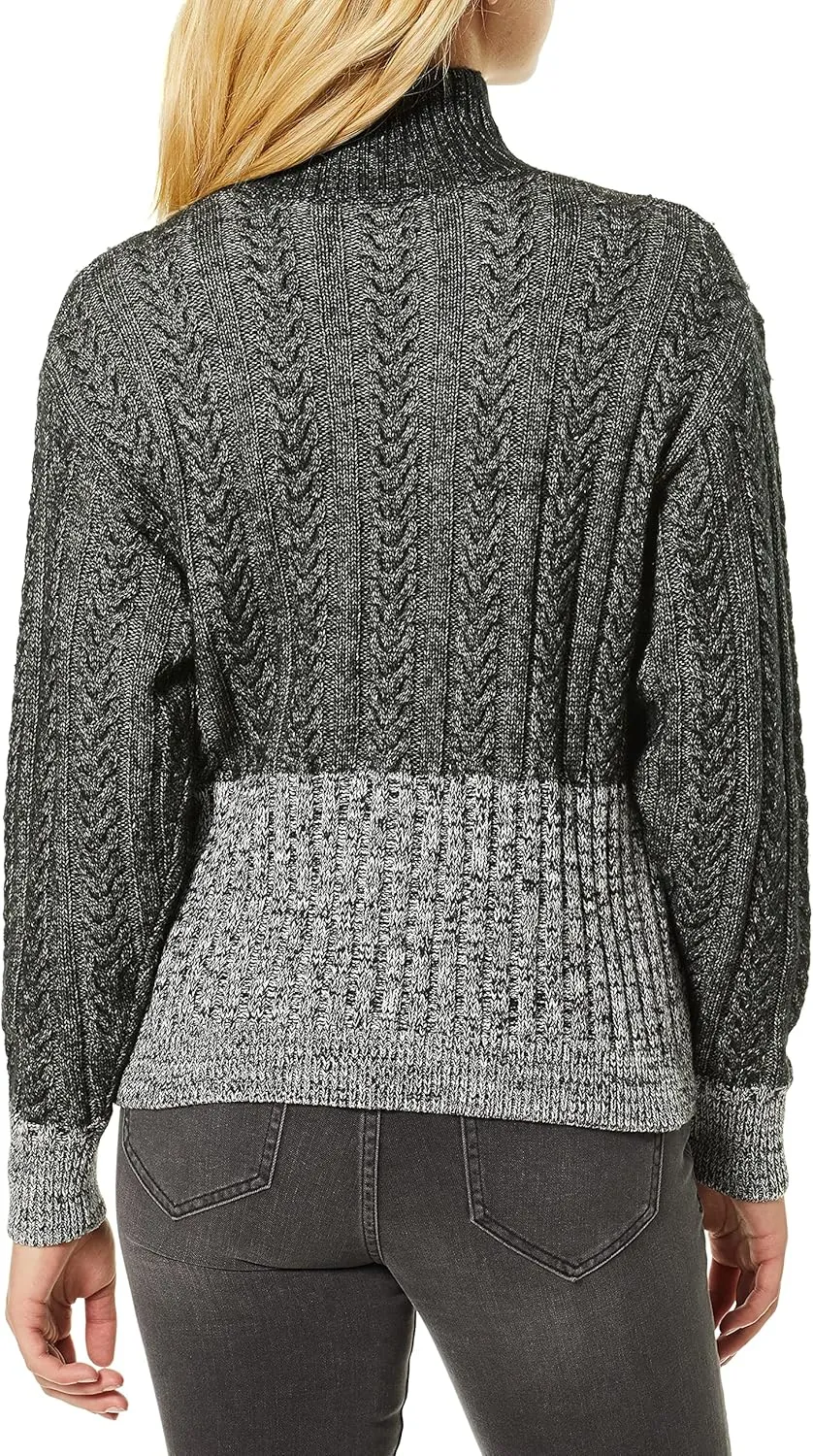 Splendid Women's Crewneck Cable Knit Pullover Sweater Sweatshirt