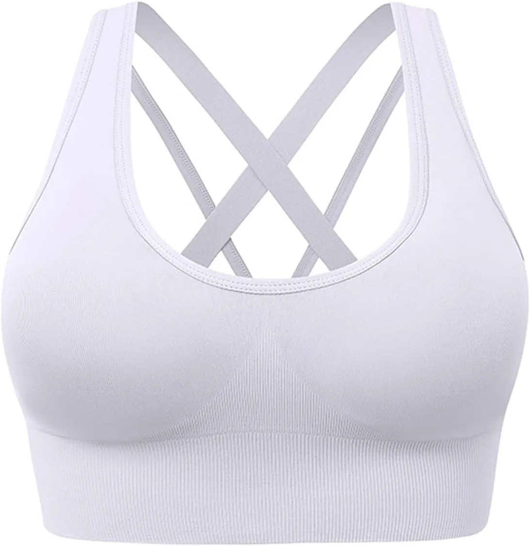 Sports Bra for Women Criss-Cross Back Removable Pads Strappy Sports Bralettes High Impact Athletic Yoga Workout Top