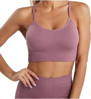 Sports Bra for Women Strappy Medium Support Stretch Spaghetti Strap Athletic Bra Lift Running Workout Yoga Bralettes
