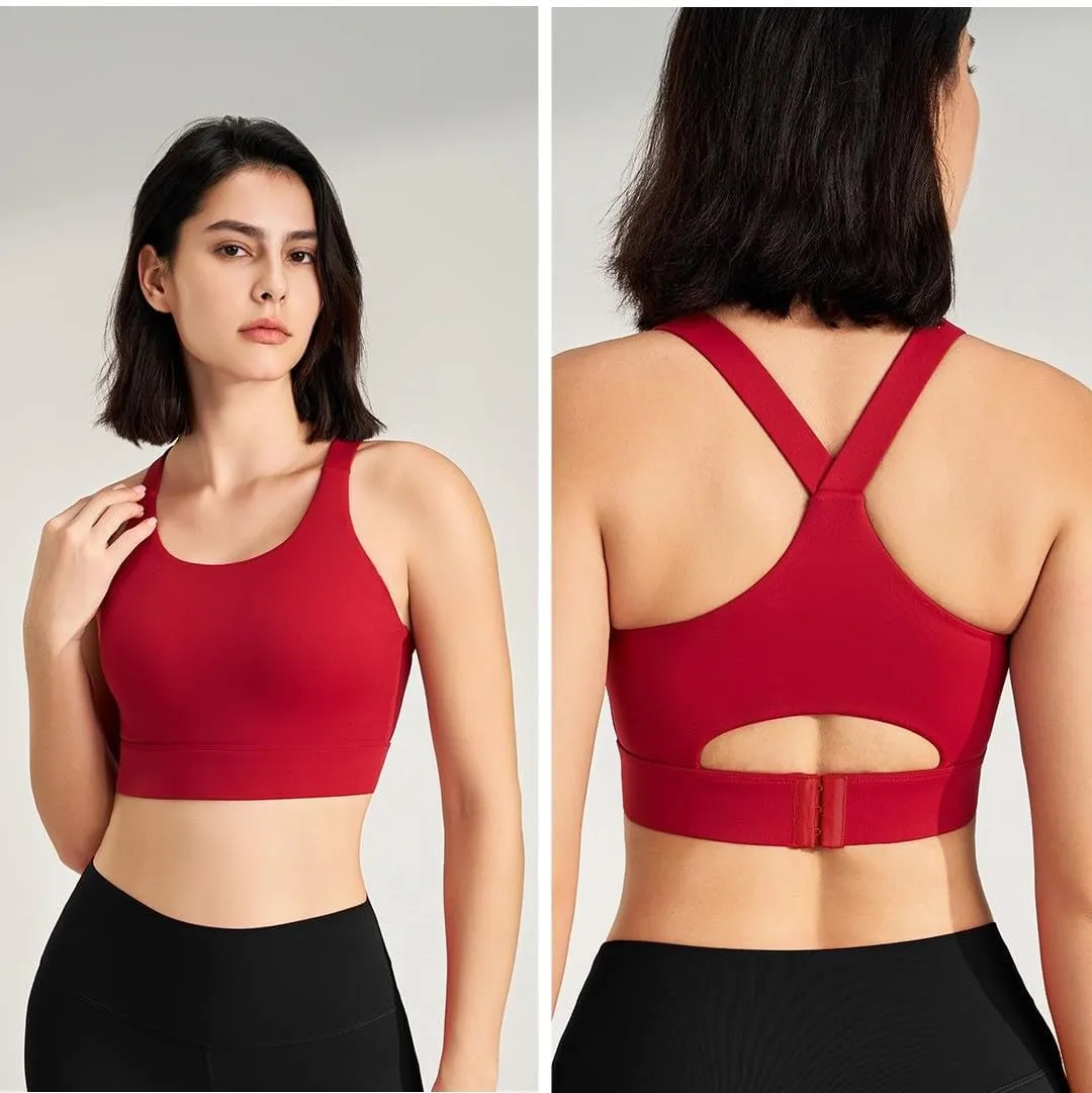 Sports Bras for Women Crisscross Back High Support Bralette Stretch Comfort Quick Dry Workout Yoga Gym Fitness Bras