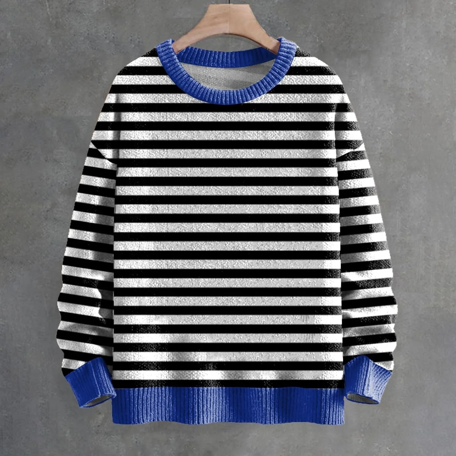 Sweaters for Women Crewneck Sweater Striped Shirt Long Sleeve Pullover Sweatshirt Knit Cardigan Fall Casual Top