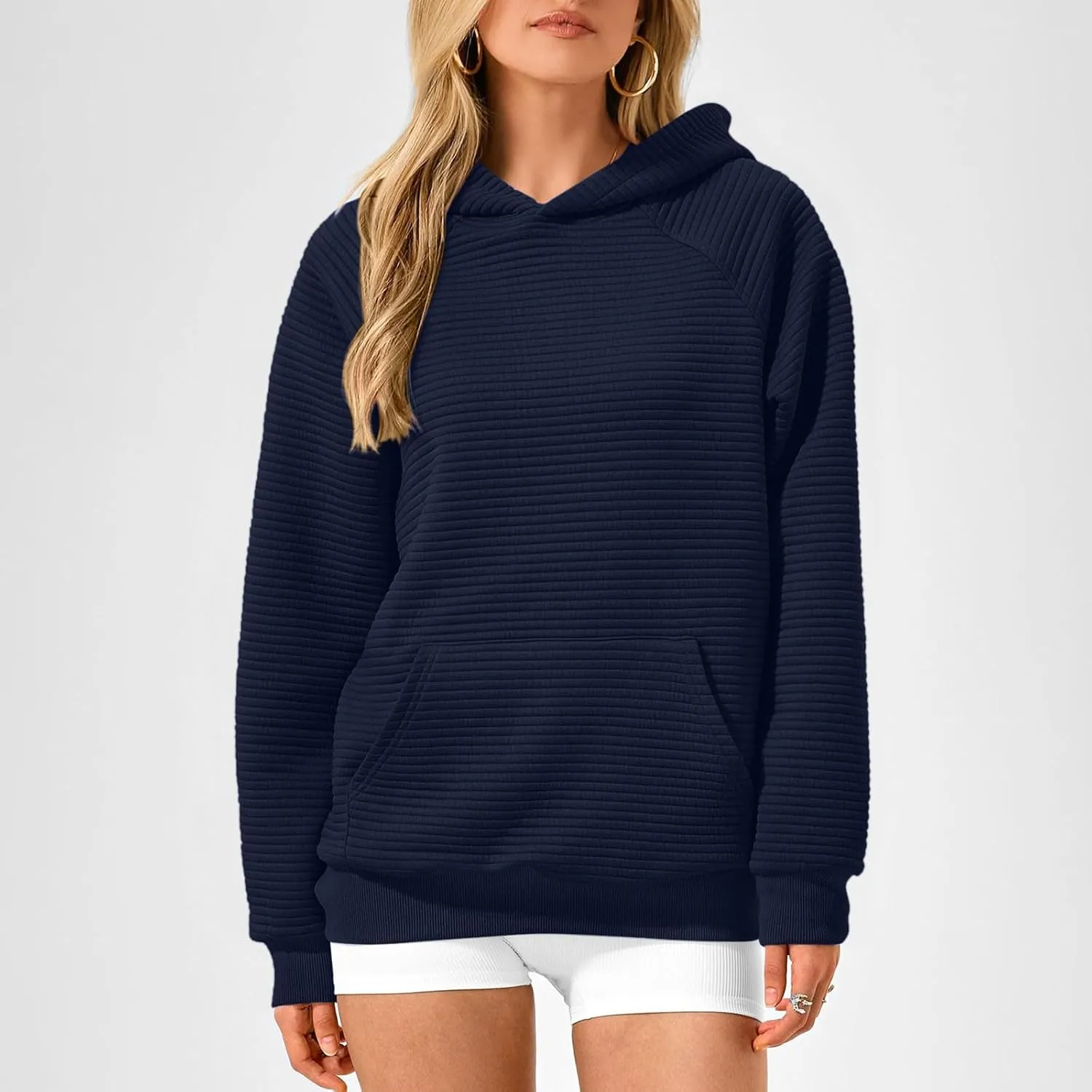 Sweatshirt for Women Long Sleeve Casual Loose Sweater Trendy Fleece Pullover Top with Pocket 2024 Fall Clothes