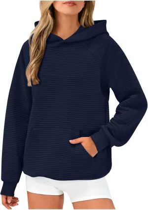 Sweatshirt for Women Long Sleeve Casual Loose Sweater Trendy Fleece Pullover Top with Pocket 2024 Fall Clothes